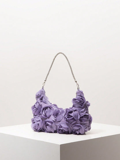Elegant Rose Flower Bridal Party & Prom Shoulder Bag