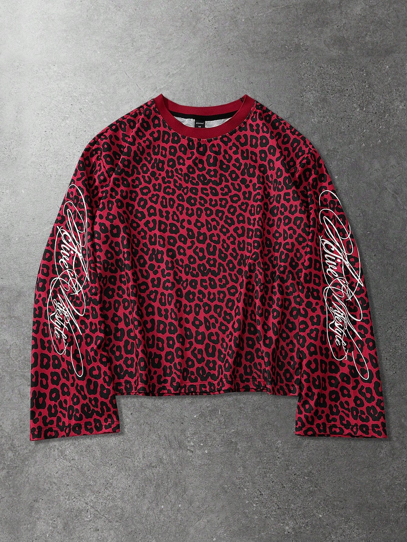 Street Life Red Leopard Print Long Sleeve Tee