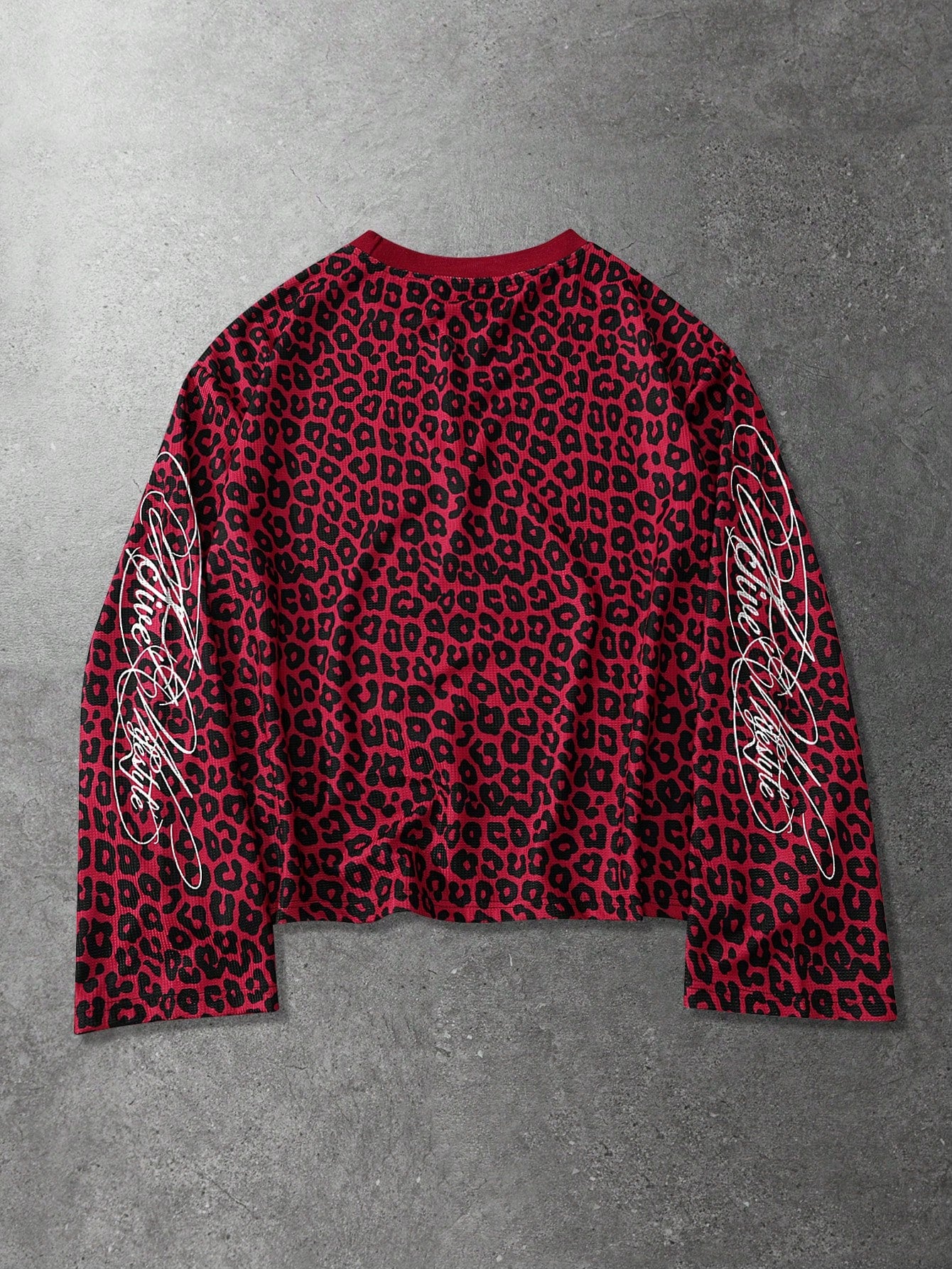 Street Life Red Leopard Print Long Sleeve Tee