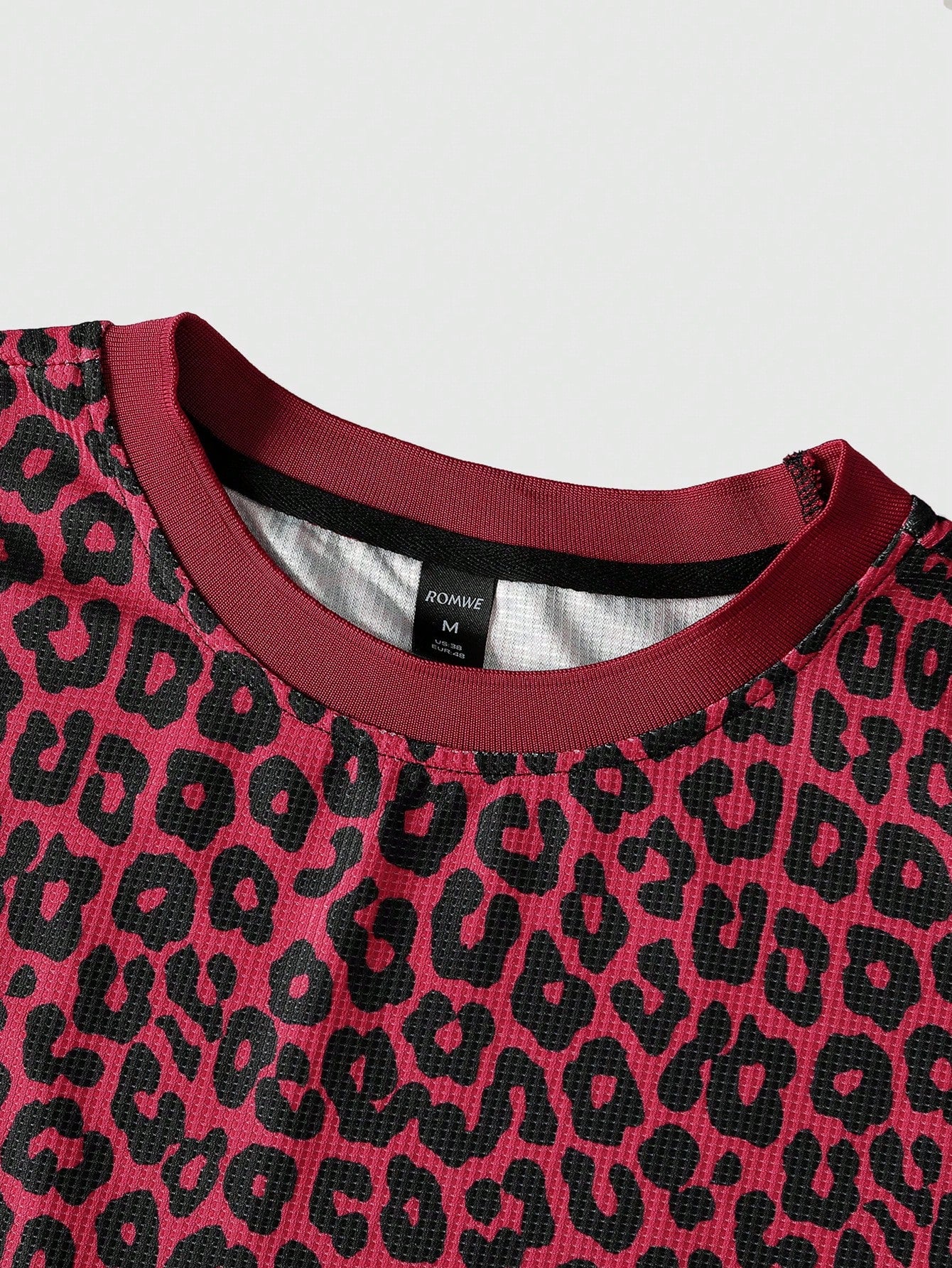 Street Life Red Leopard Print Long Sleeve Tee