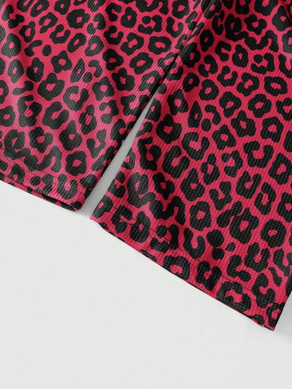 Street Life Red Leopard Print Long Sleeve Tee