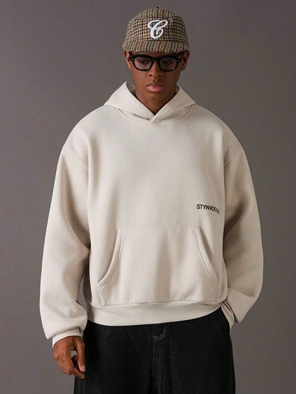 Plus Size Men's Letter Print Oversize Streetwear Hoodie