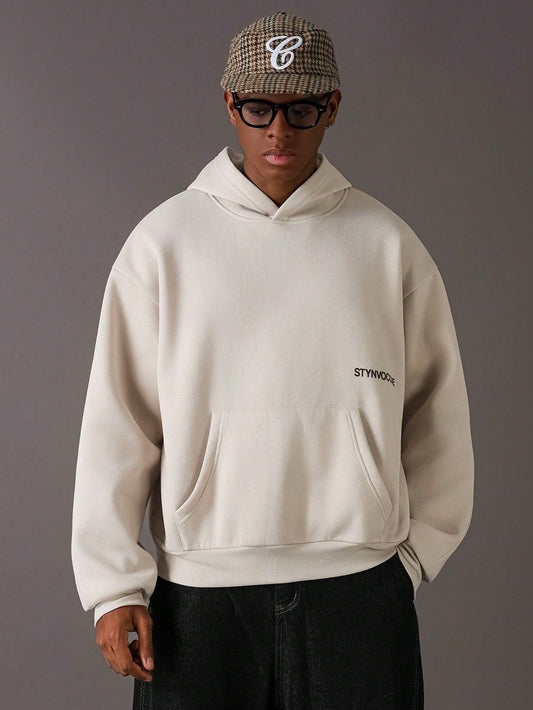 Plus Size Men's Letter Print Oversize Streetwear Hoodie