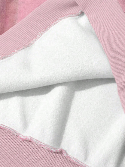 Plus Size Pink Romantic Sea Salt Heart Vintage Hoodie