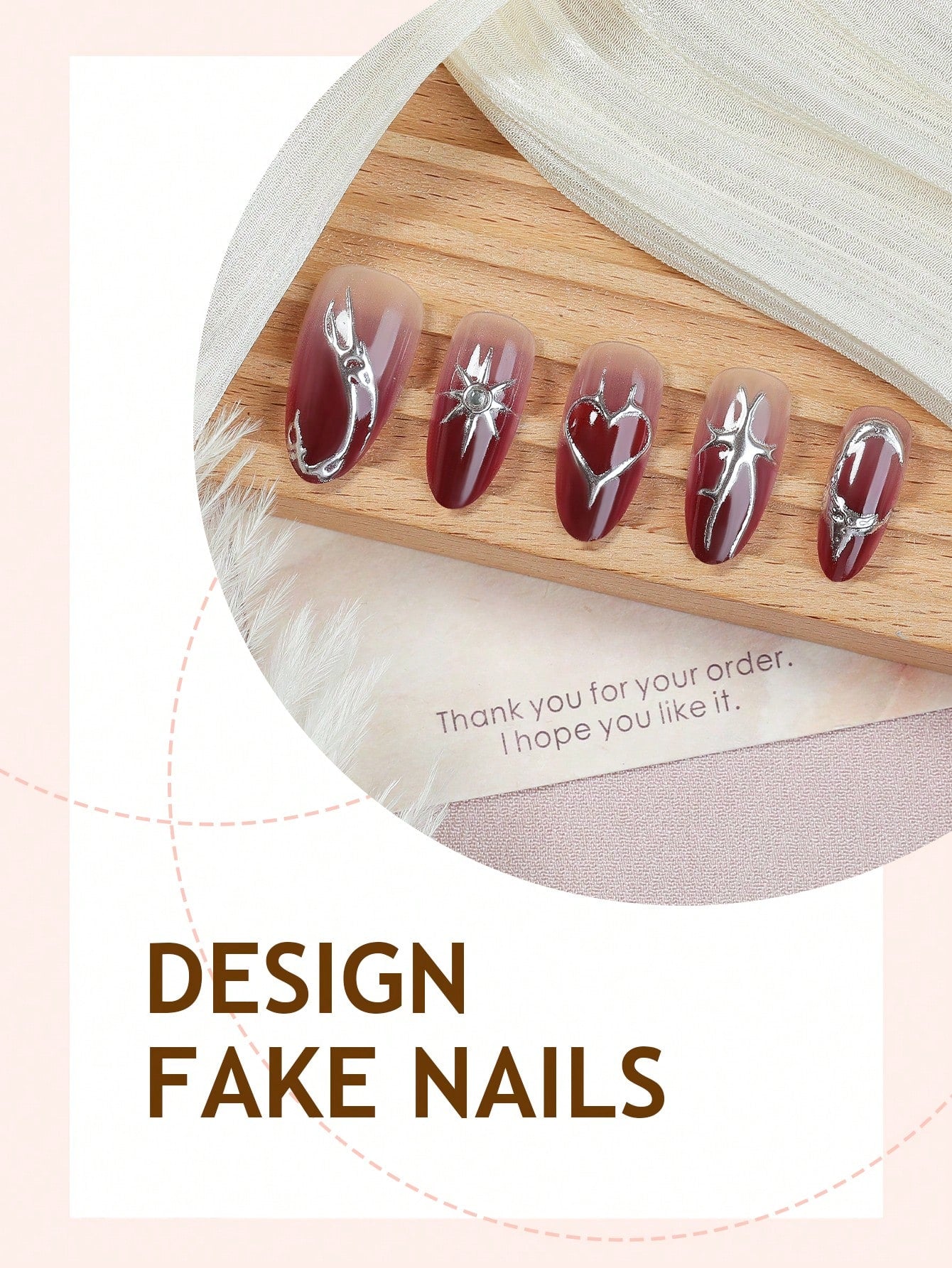 Valentine’s Y2K Heart & Chrome Almond Press-On Nails