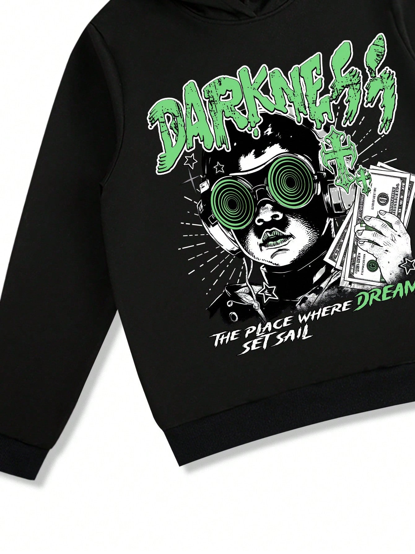 Men's Portrait Cross Slogan Graphic Hoodie & Pants Set