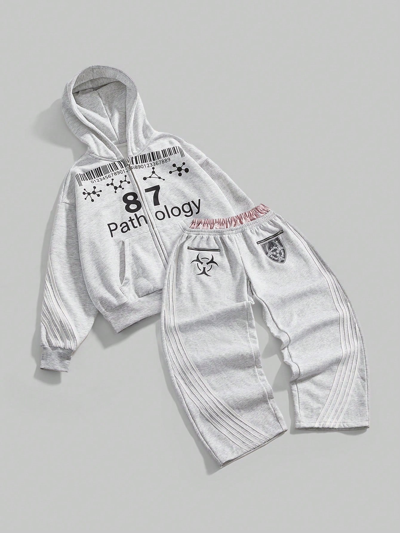 Women's Y3K Dual Waist Streetwear Hoodie and Pants Set