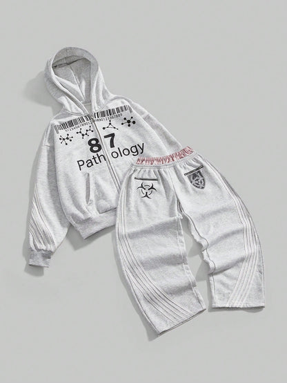 Women's Y3K Dual Waist Streetwear Hoodie and Pants Set