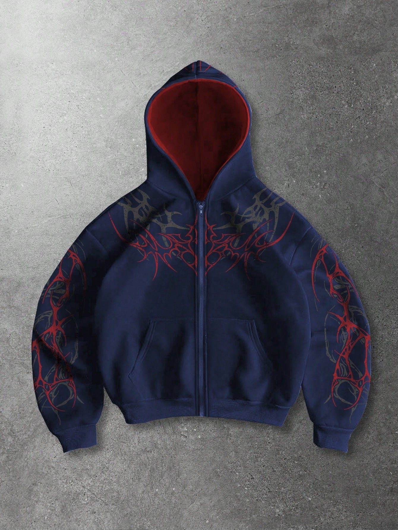 Men's Colorblock Gothic Print Loose Fit Sweatshirt