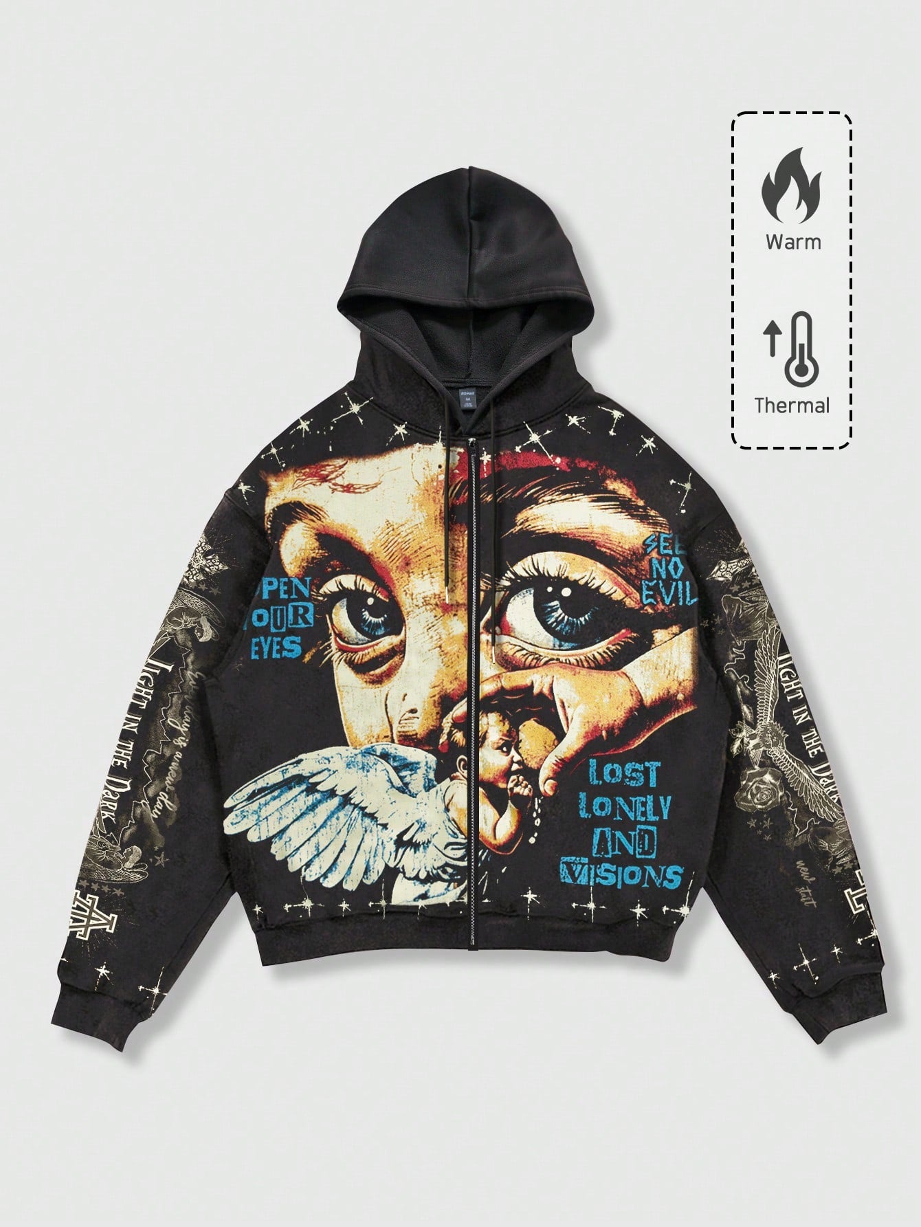 Men's Street Graphic Print Y2K Long Sleeve Sweatshirt