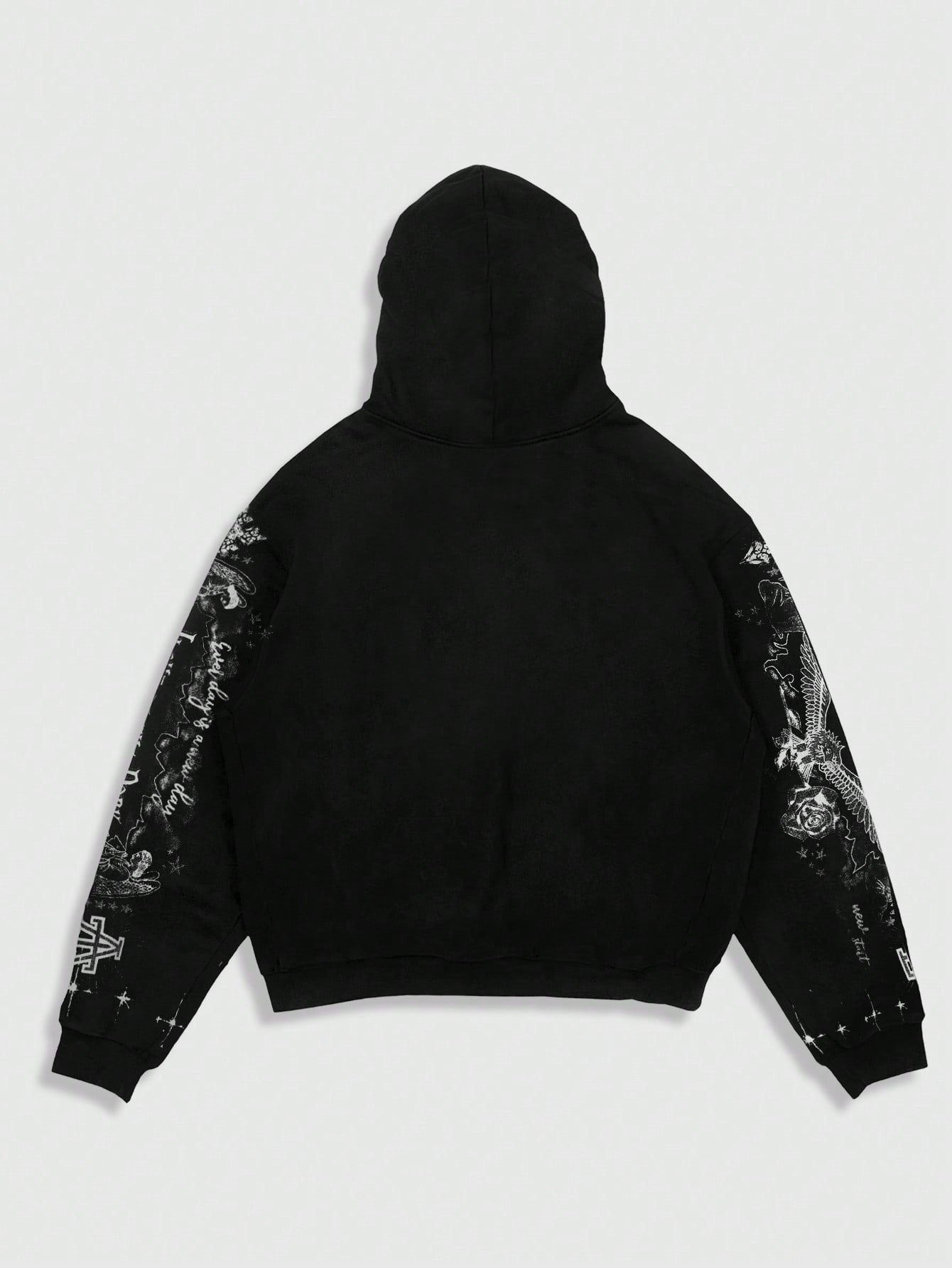 Men's Street Angel Slogan Print Y2K Pullover Hoodie