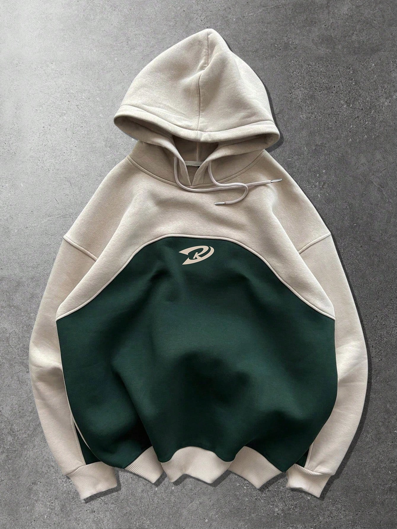 Men's Color Block Drawstring Casual Hooded