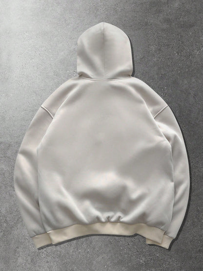 Men's Color Block Drawstring Casual Hooded