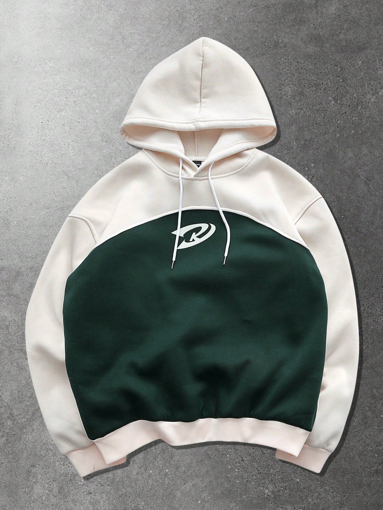 Men's Color Block Drawstring Casual Hooded