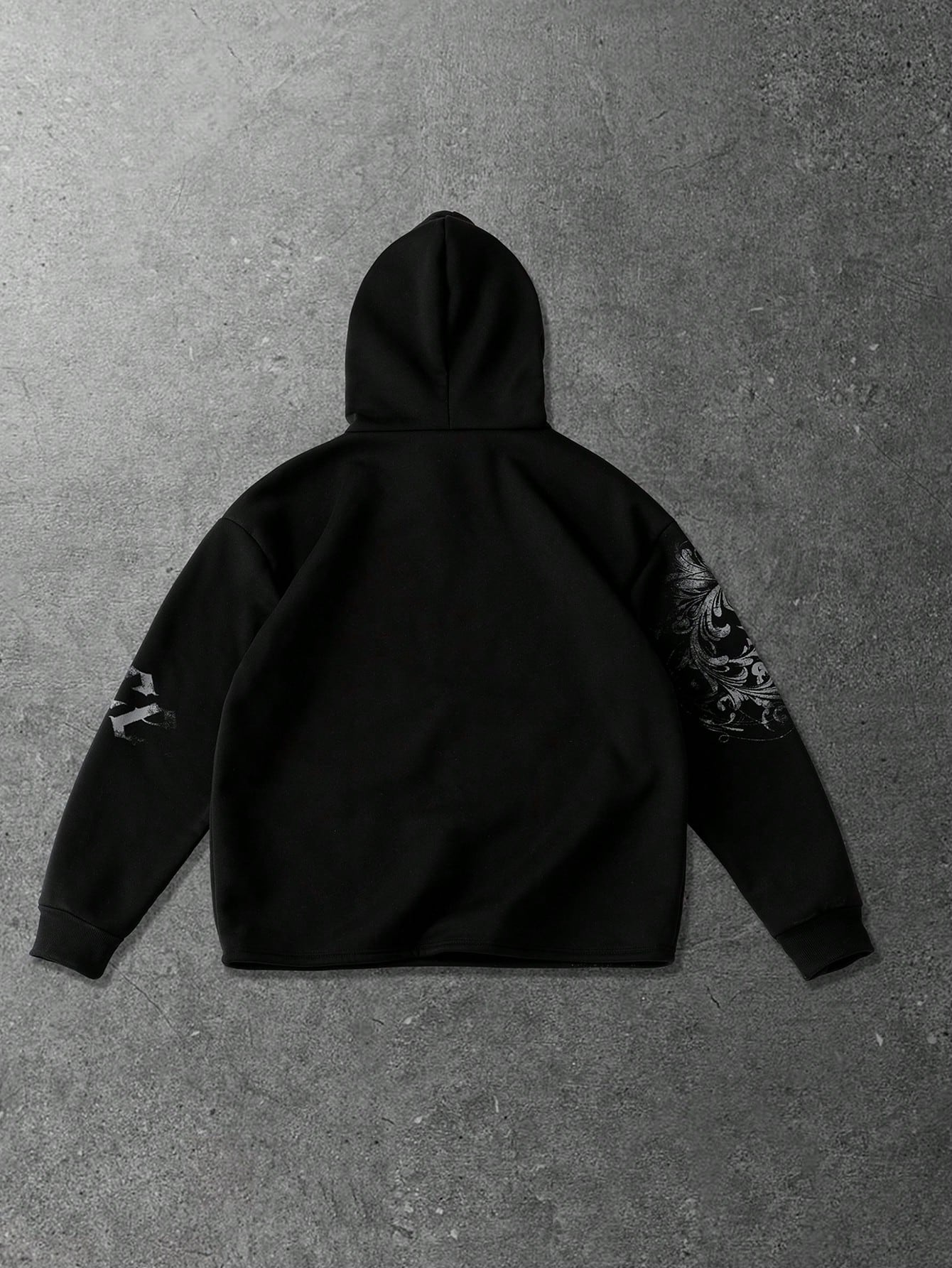 Men Retro Graphic Loose Fit Hoodie