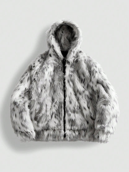 Men's Tie-Dye Thermal Loose Hooded Jacket