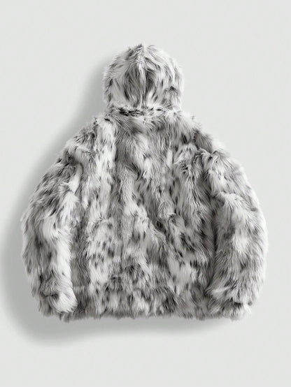 Men's Tie-Dye Thermal Loose Hooded Jacket
