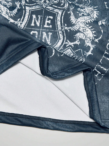 Men's Red and Black Plaid Digital Print Casual Hoodie