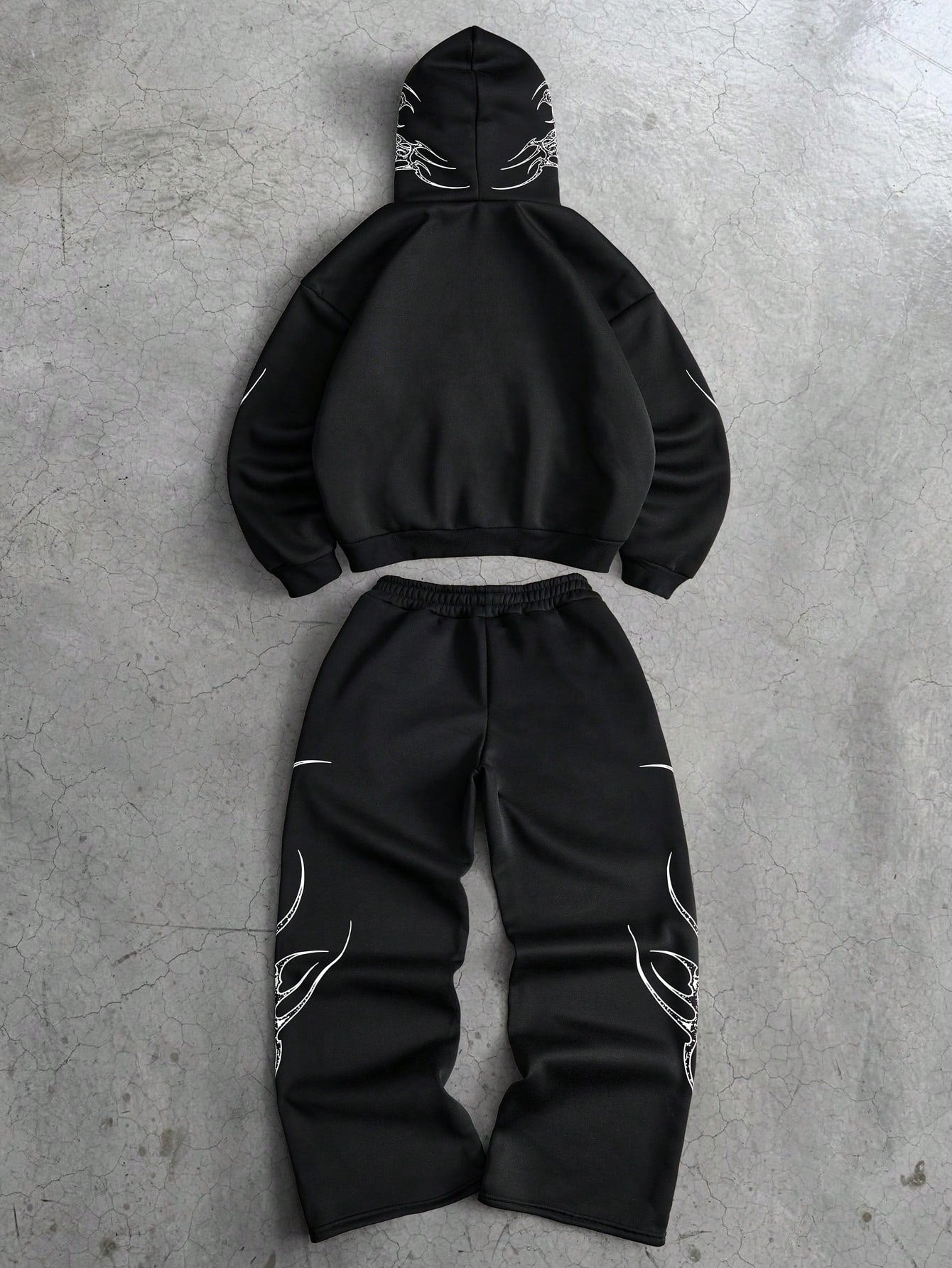 Men's Street Style Letter Embroidered Hoodie & Jogger Set