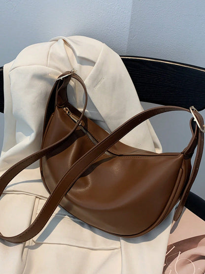 Minimalist Large Capacity Zipper Shoulder Saddle Bag