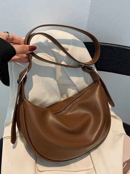 Minimalist Large Capacity Zipper Shoulder Saddle Bag