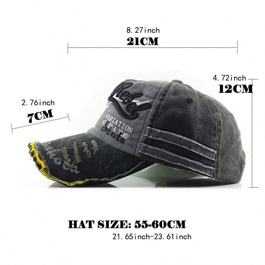 Retro Embroidered Cotton Letter Baseball Cap