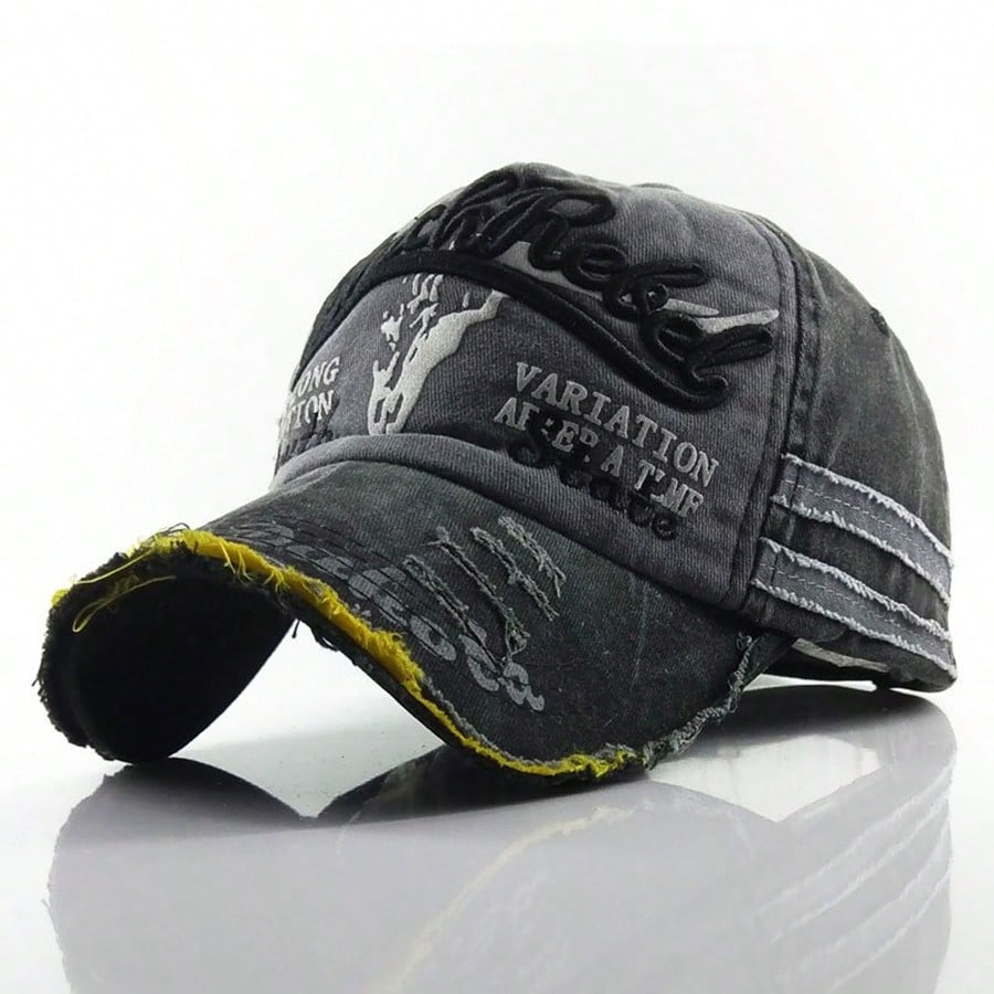 Retro Embroidered Cotton Letter Baseball Cap