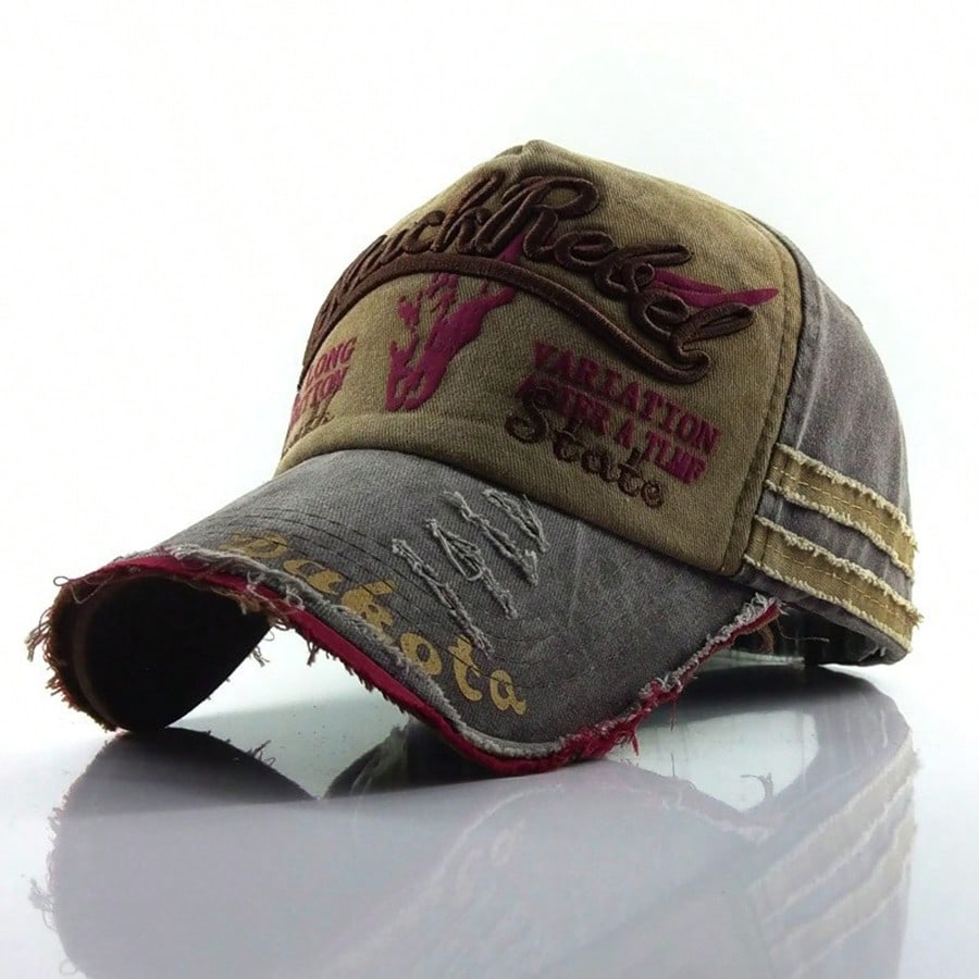 Retro Embroidered Cotton Letter Baseball Cap
