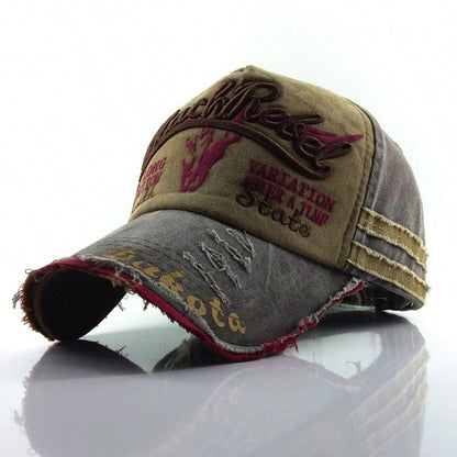 Retro Embroidered Cotton Letter Baseball Cap