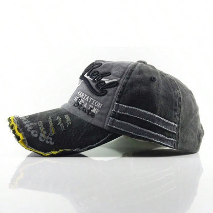 Retro Embroidered Cotton Letter Baseball Cap
