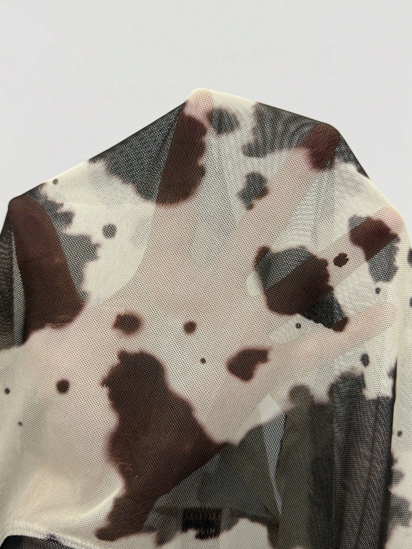 Y2K Country Cow Print Mesh Short Sleeve Crop Top
