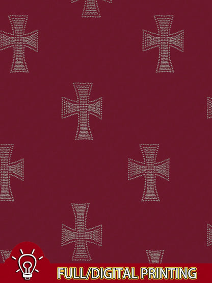 Women's Rhinestone Cross Graphic Casual Hooded Hoodie