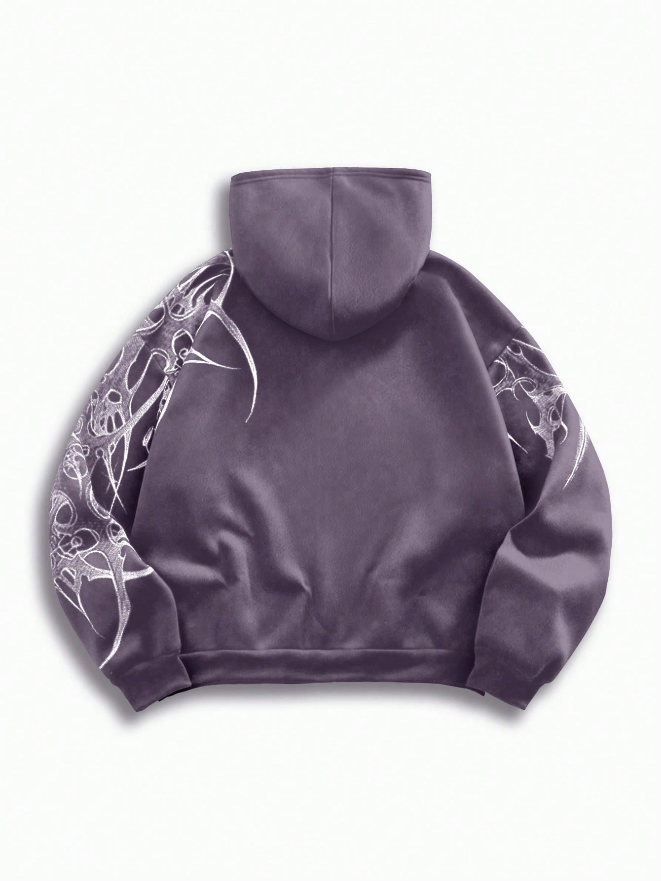 Men's Street Punk Graphic Zip-Up Fleece Hoodie