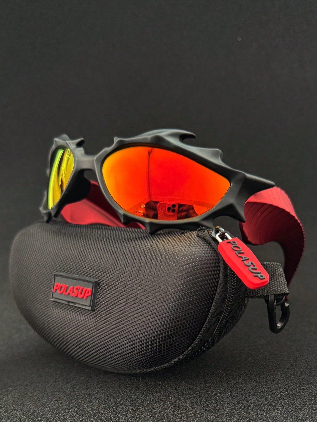 3D Spiked Dragon Totem Cyberpunk Cycling Glasses Set