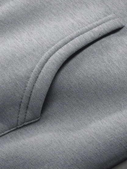 Men's Grey Thermal Hoodie and Wide Leg Sweatpants Set