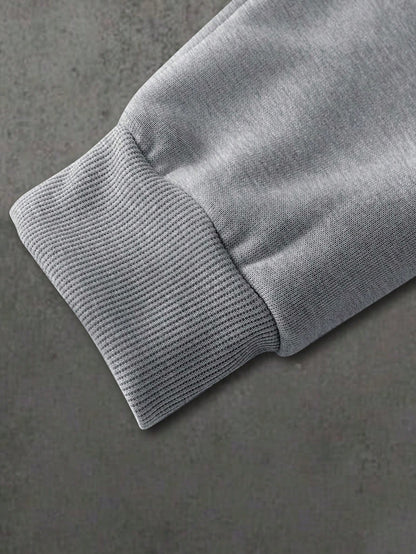 Men's Grey Thermal Hoodie and Wide Leg Sweatpants Set