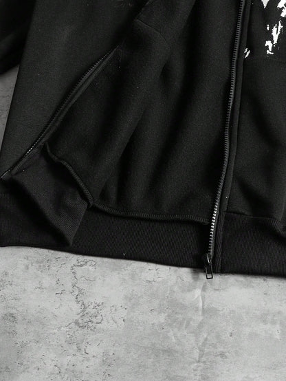 Men's Glitter Sequin Print Retro Street Hoodie