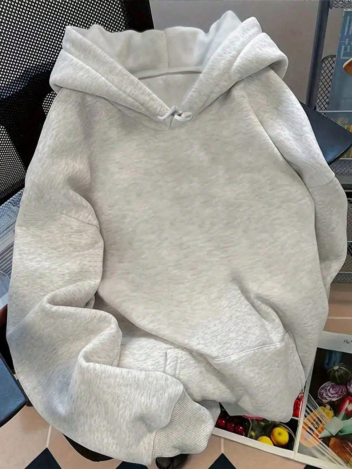 Rhinestone Leopard Cherry Cute Women's Grey Hoodie