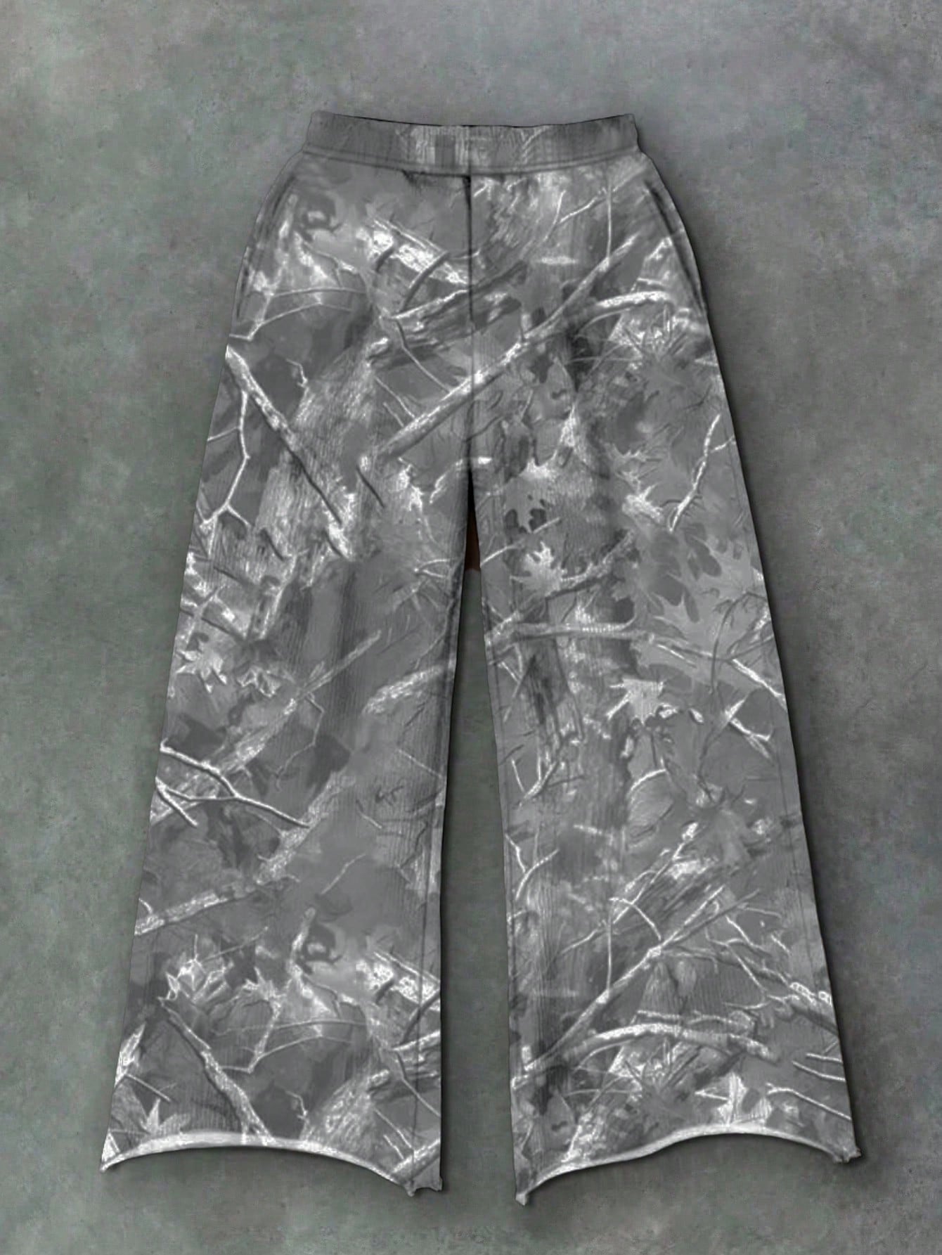 Withered Leaf Print Hooded Top and Pants 2-Piece Set