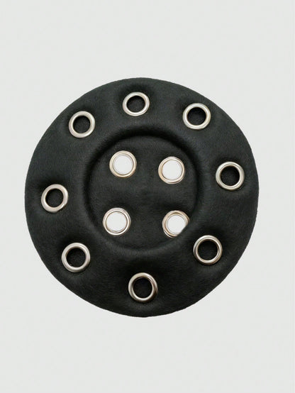 Grunge Punk Metal Ring Beret Hat
