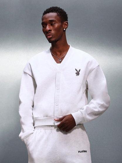 PLAYBOY X SUMWON Bunny Logo Button Front Cardigan