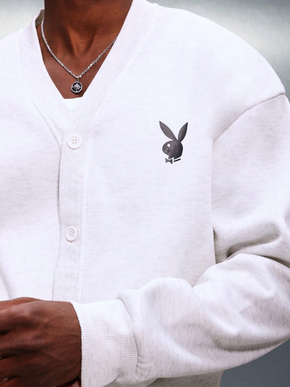 PLAYBOY X SUMWON Bunny Logo Button Front Cardigan