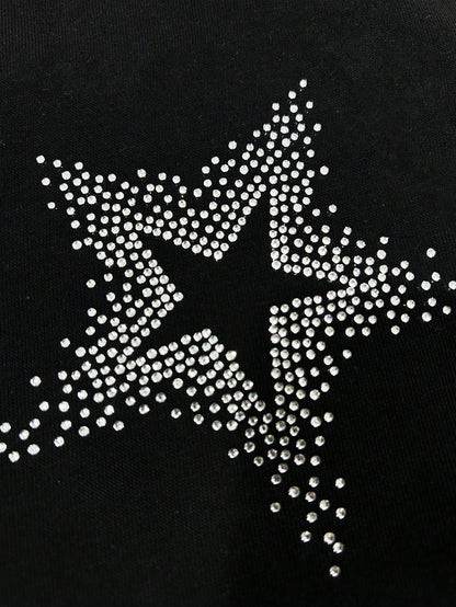 Men’s Sparkling Diamond Star Patchwork Retro Hoodie