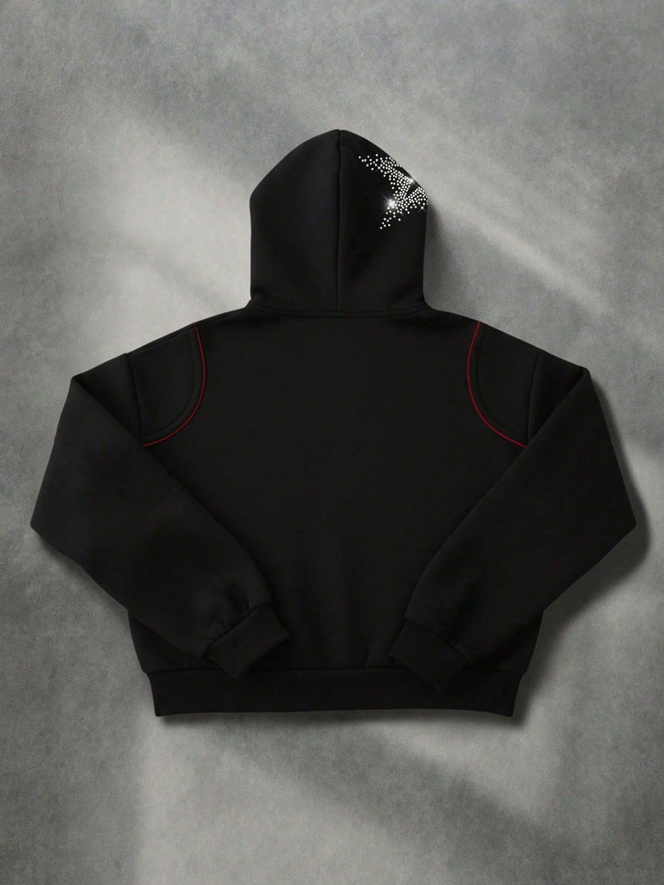 Men’s Sparkling Diamond Star Patchwork Retro Hoodie