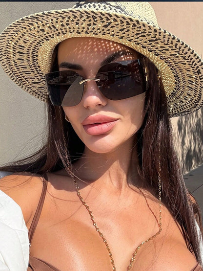 Y2K Frameless Curved Fashion Glasses for Women