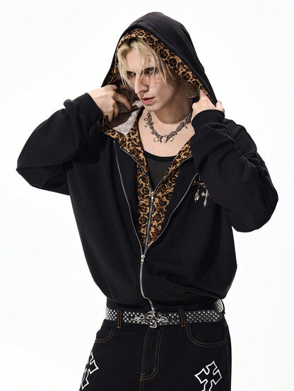 Street Life Leopard Double Hood Sweatshirt