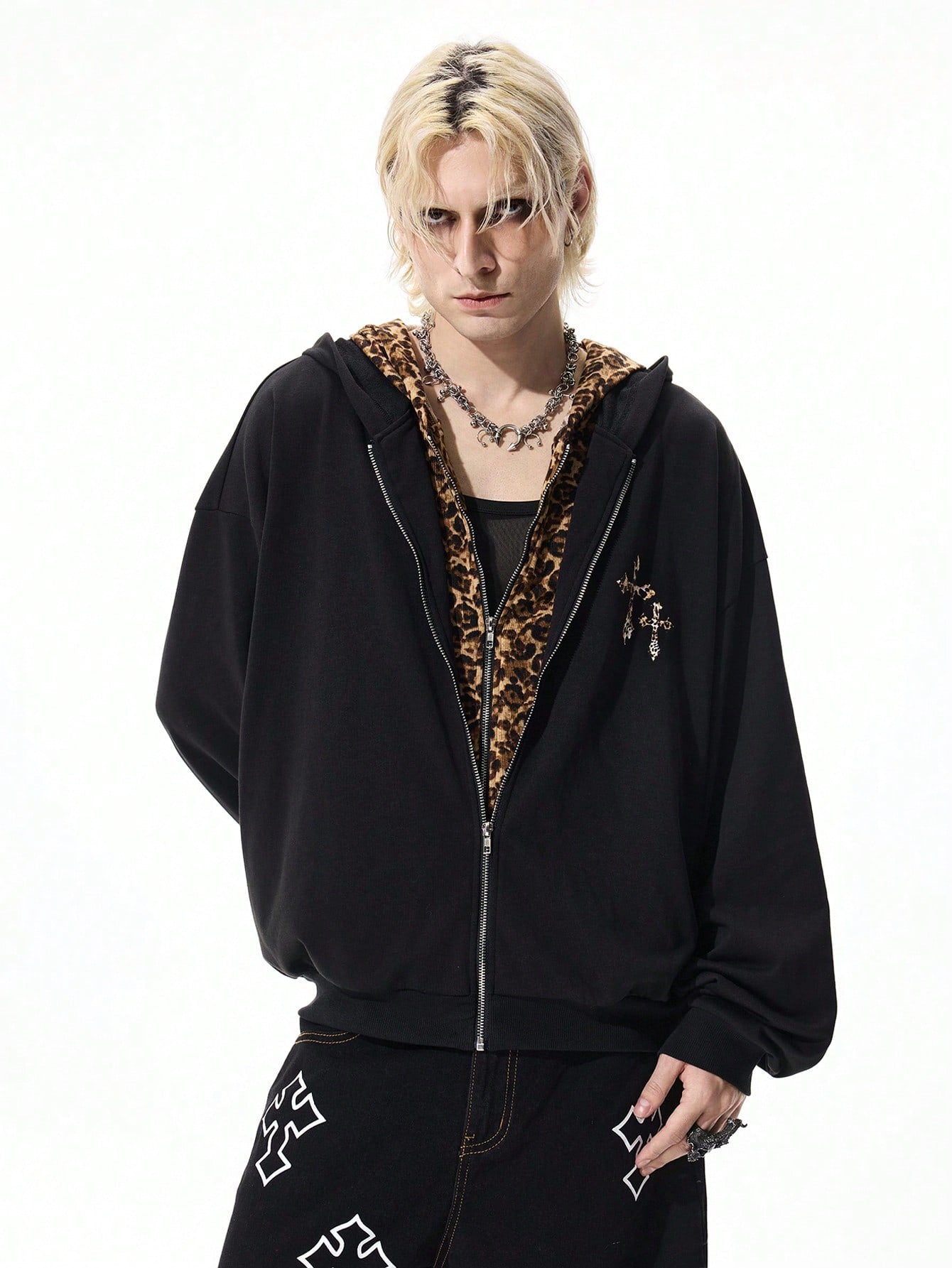 Street Life Leopard Double Hood Sweatshirt