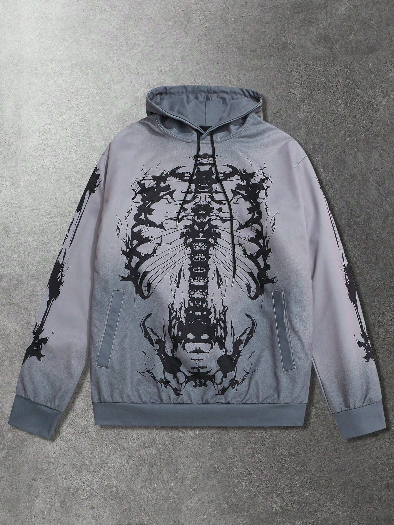 Men Street Life Skull Print Hoodie