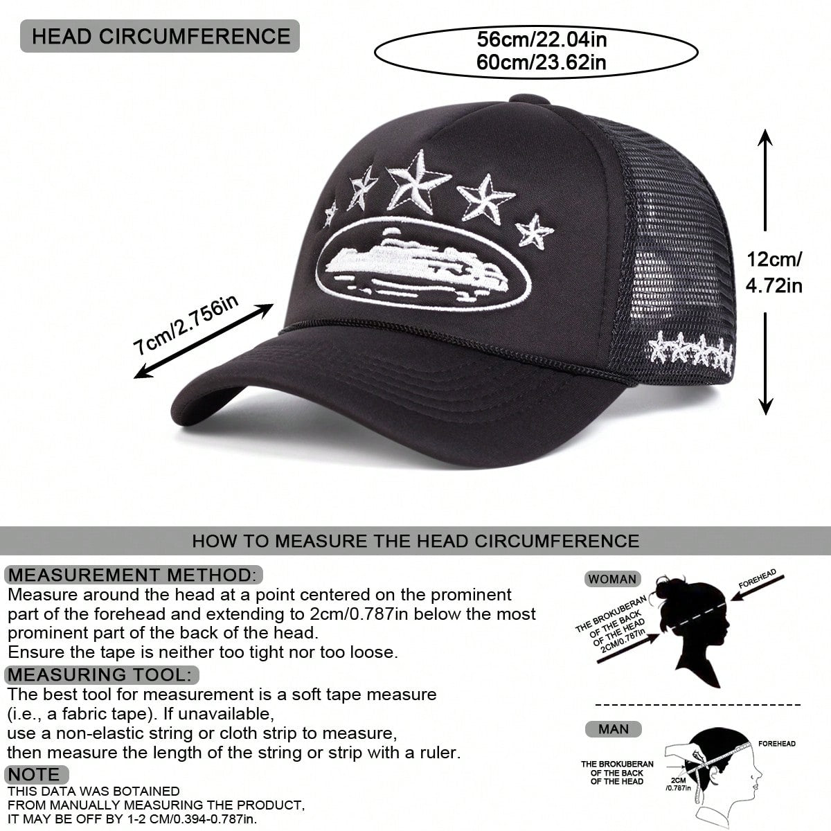 Five-Pointed Star Embroidered Trucker Hat