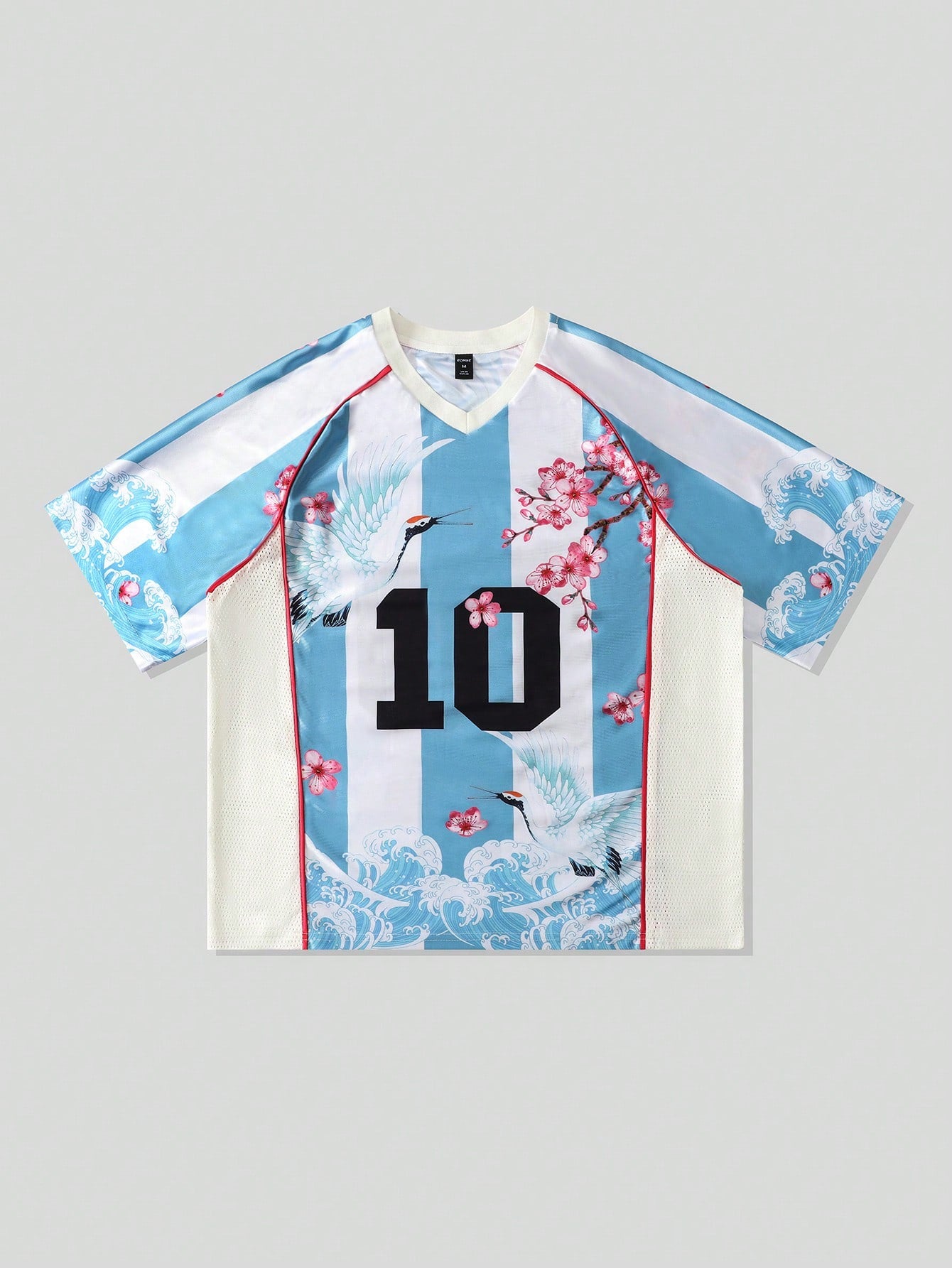 Men Mesh Patchwork Short Sleeve Jersey